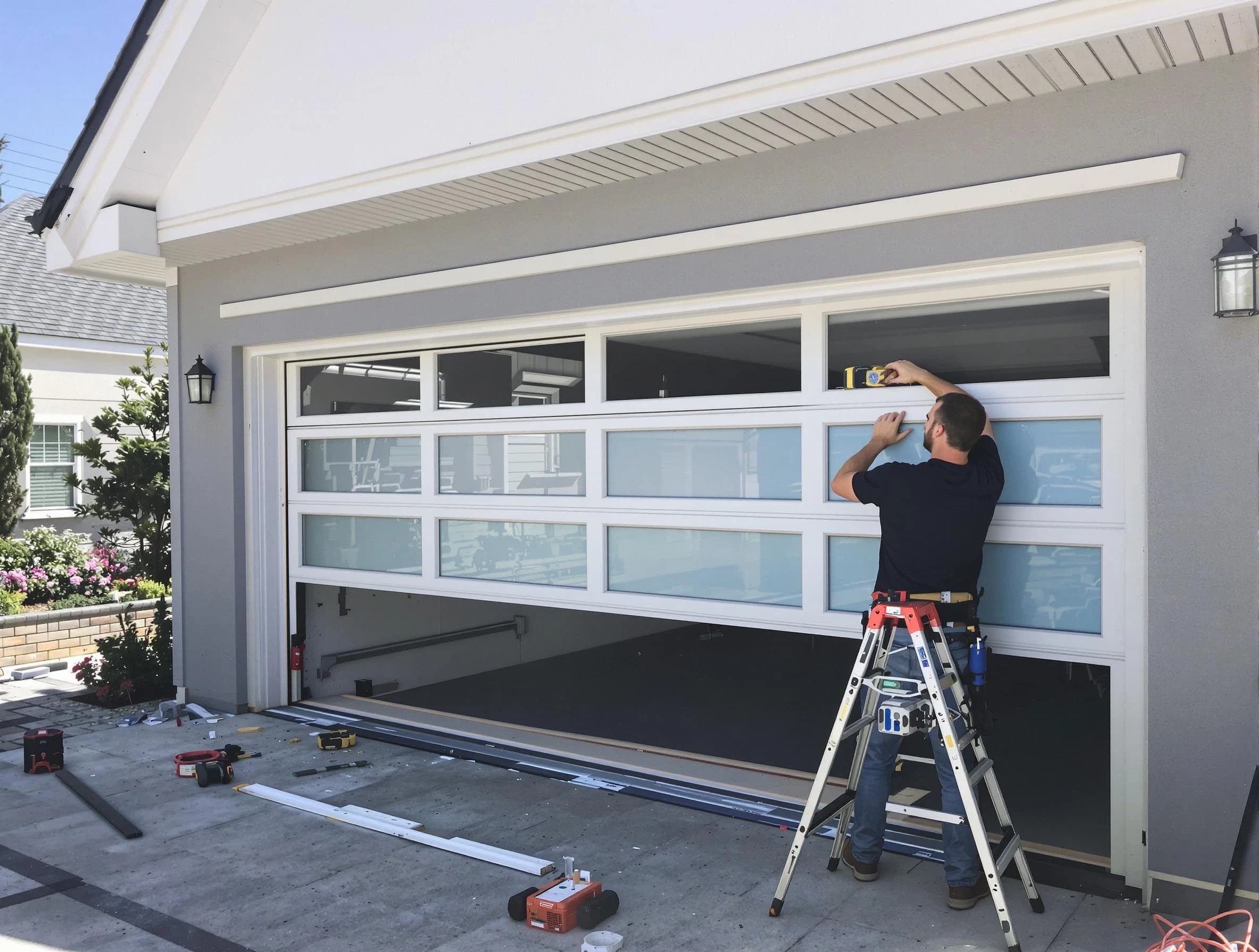 Minnetonka Garage Door Repair team performing garage door replacement in Minnetonka