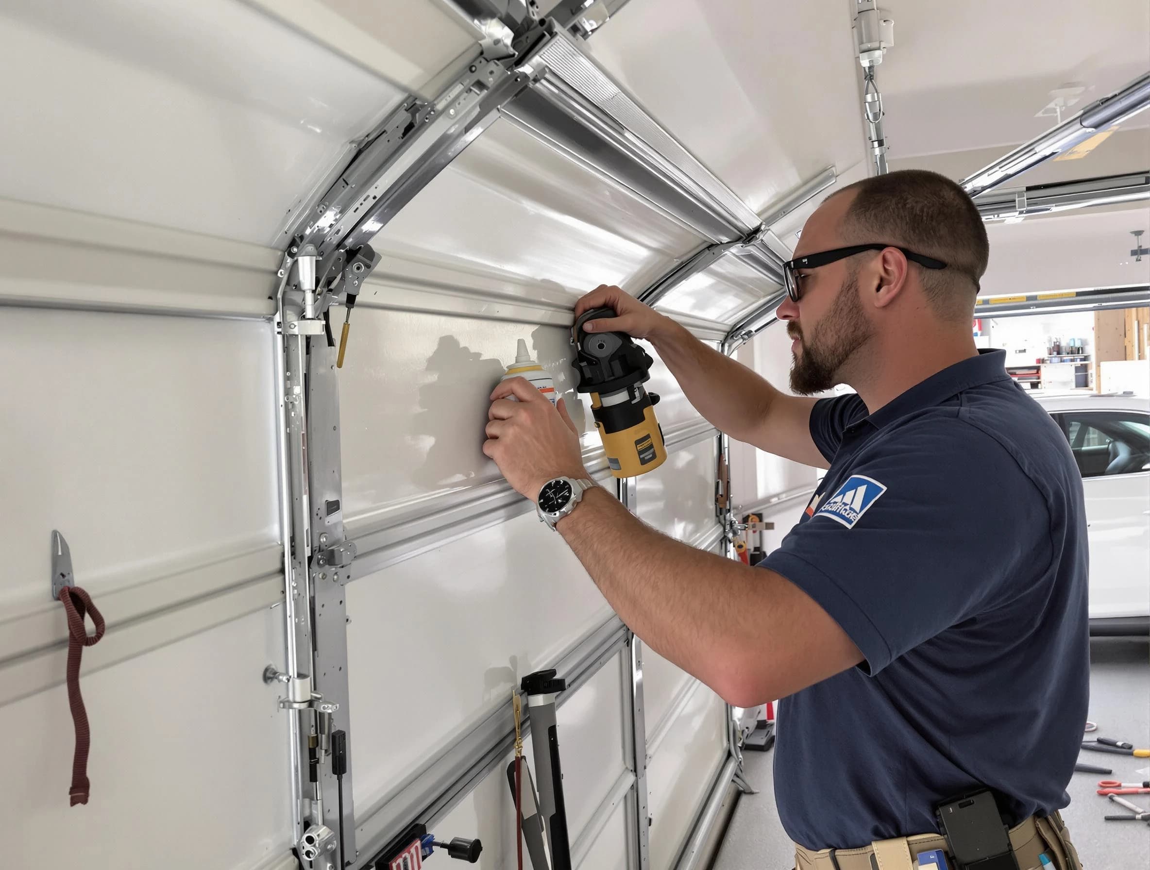 Minnetonka Garage Door Repair technician performing comprehensive noise reduction service in Minnetonka