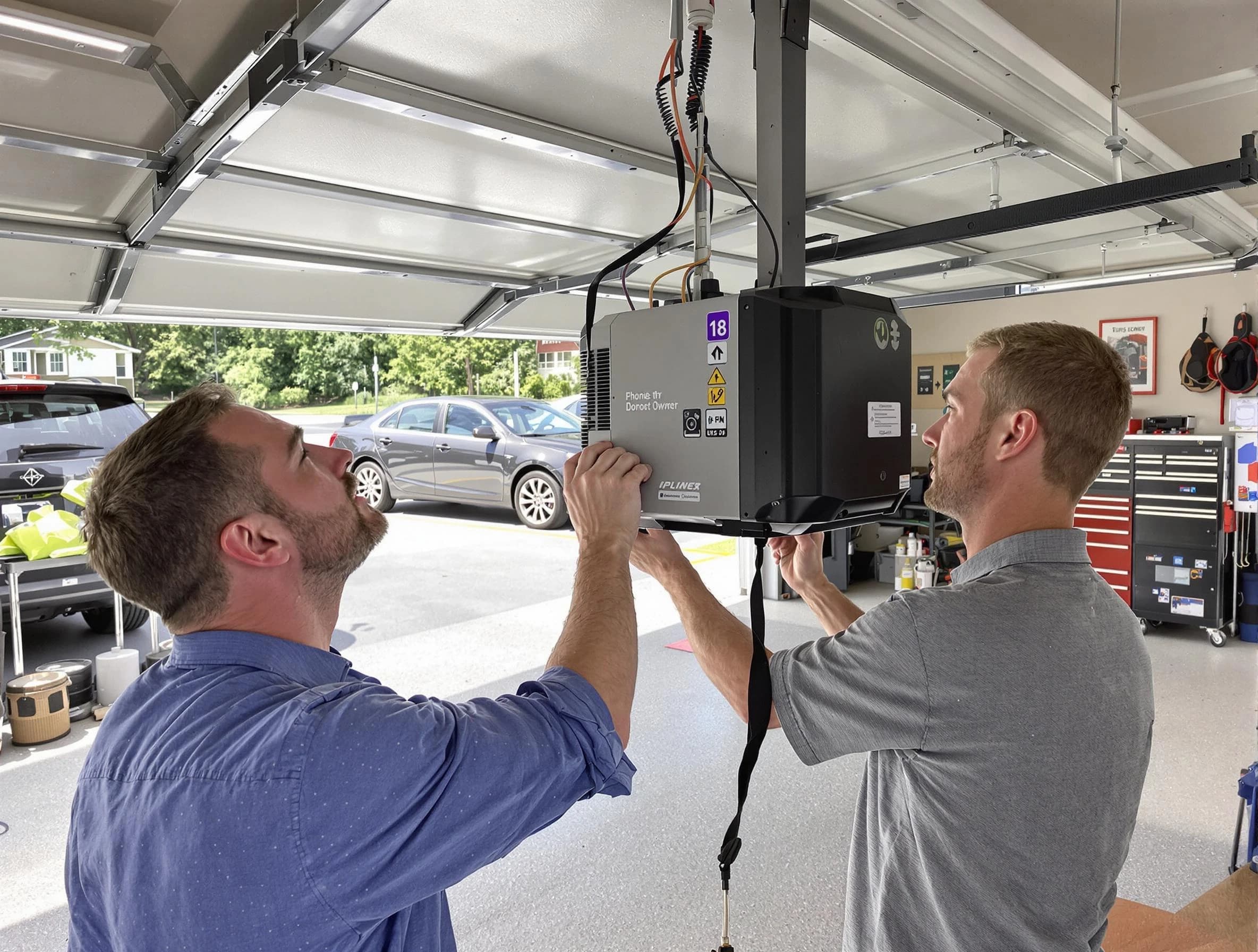 Minnetonka Garage Door Repair technician installing garage door opener in Minnetonka