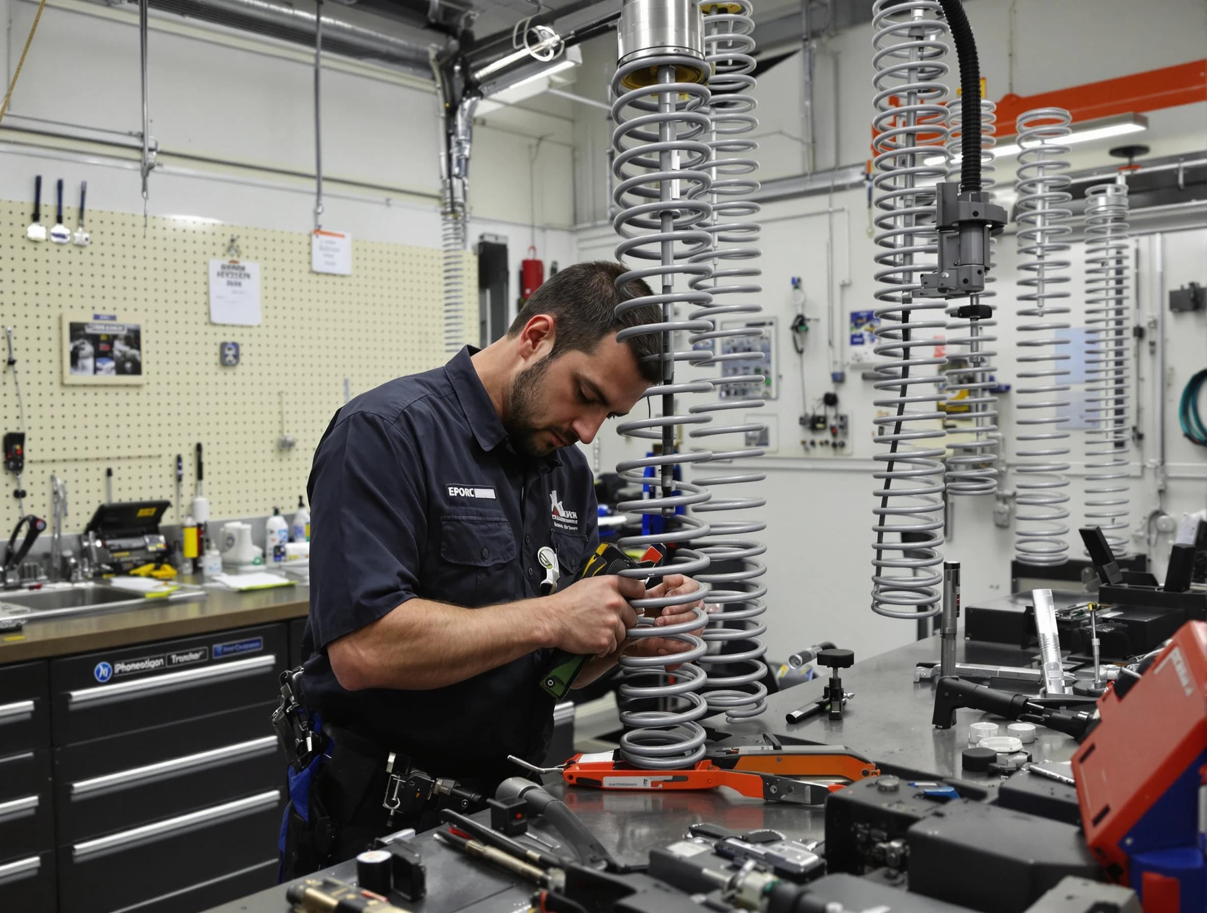 Minnetonka Garage Door Repair technician performing spring repair in Minnetonka