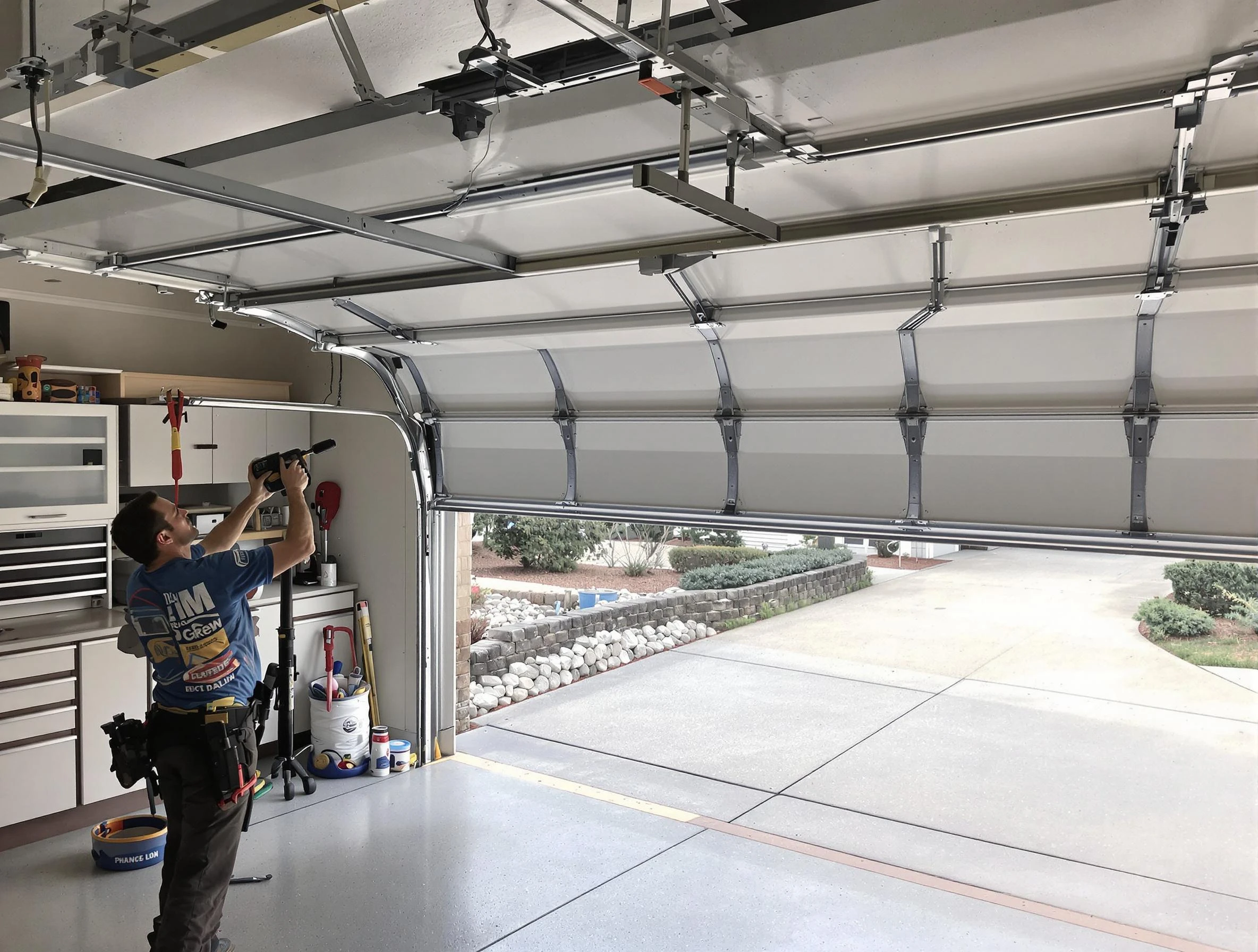 Garage door track repair service by Minnetonka Garage Door Repair in Minnetonka